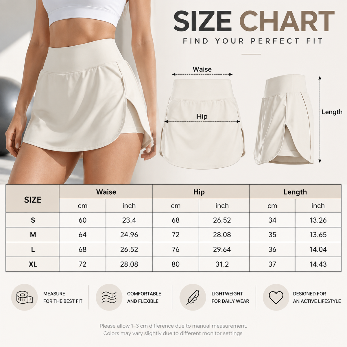 Women's Tennis Skirt High Waist Athletic Skort Yoga Workout Skirt Sports Fitness Bottom Active Lifestyle Wear