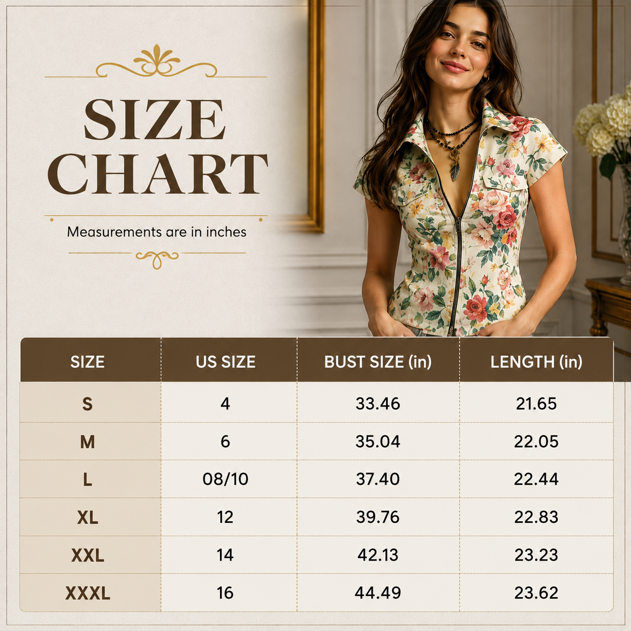 Floral Zip Front Blouse Fitted Summer Top Casual Chic Shirt Lightweight Stylish Outfit for Everyday Wear