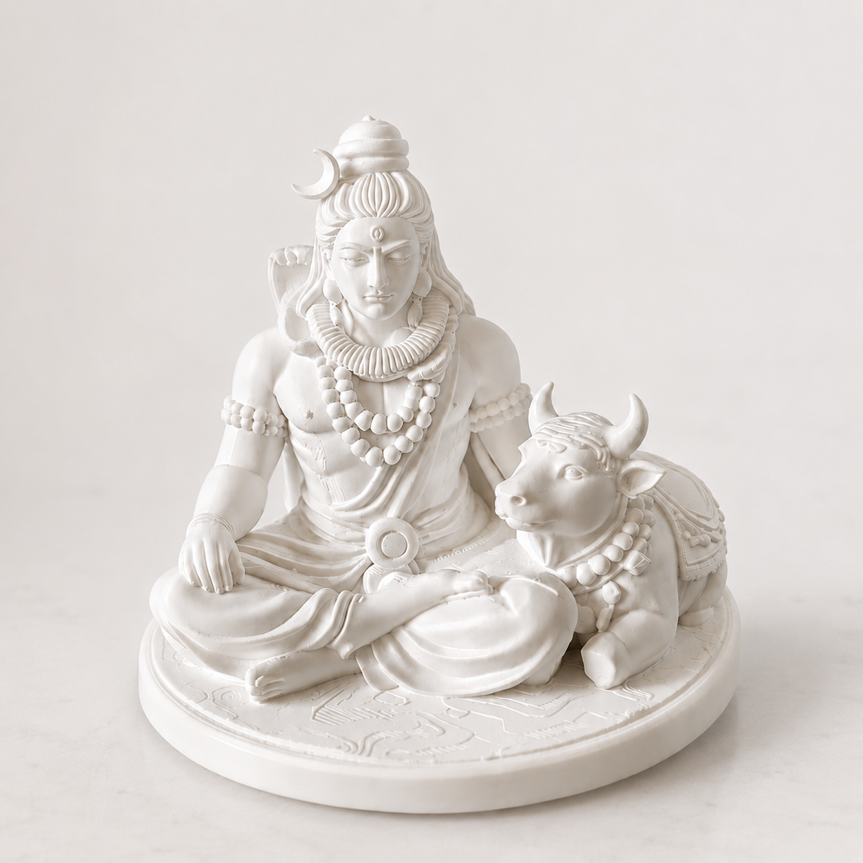 Shiva Nandi Bull Figurine Meditation Decor Resin Statue Home Altar Desk Shelf Accent Gift Ornament