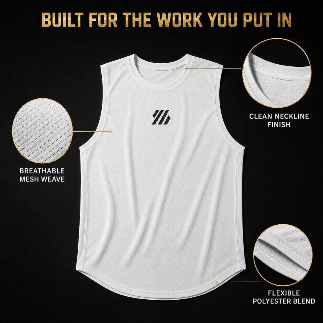 Men's Quick Dry Mesh Gym Tank Top | Breathable Sleeveless Workout Shirt | Bodybuilding Running Basketball Training Muscle Fitness Vest Tee