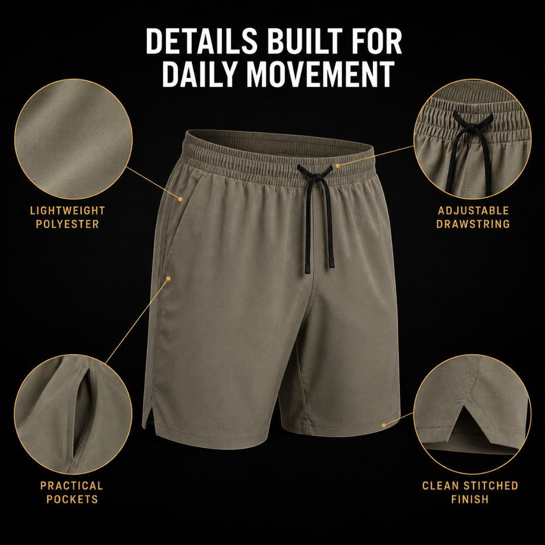 Men’s Quick Dry Running Shorts | Lightweight Gym Training Bottoms | Multi Pocket Workout Wear | Drawstring Casual Fitness Apparel