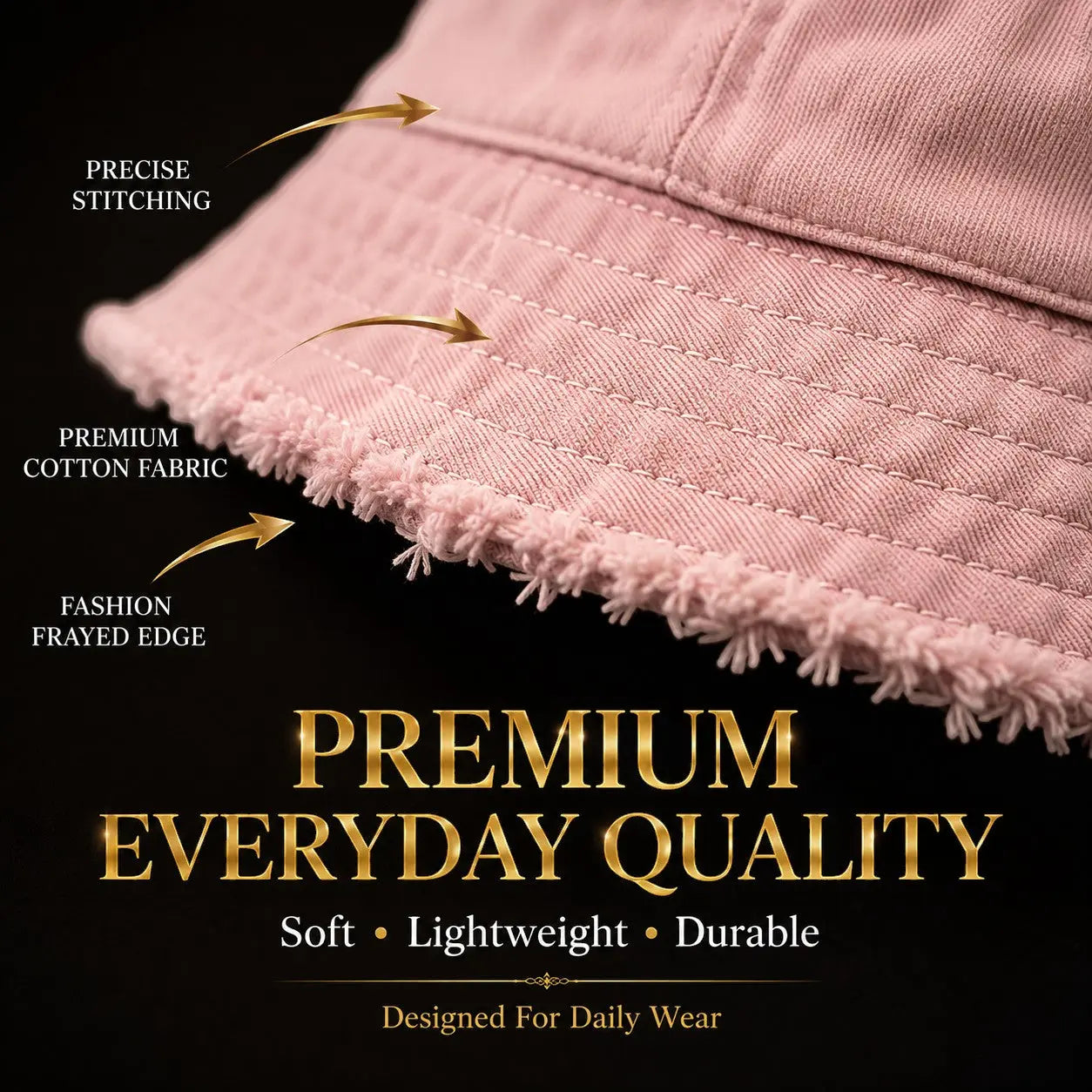 Cute Pink Bucket Hat for Women Adjustable Chin Strap Sun Hat Korean Style Wide Brim Travel Beach Hat Jumartins
