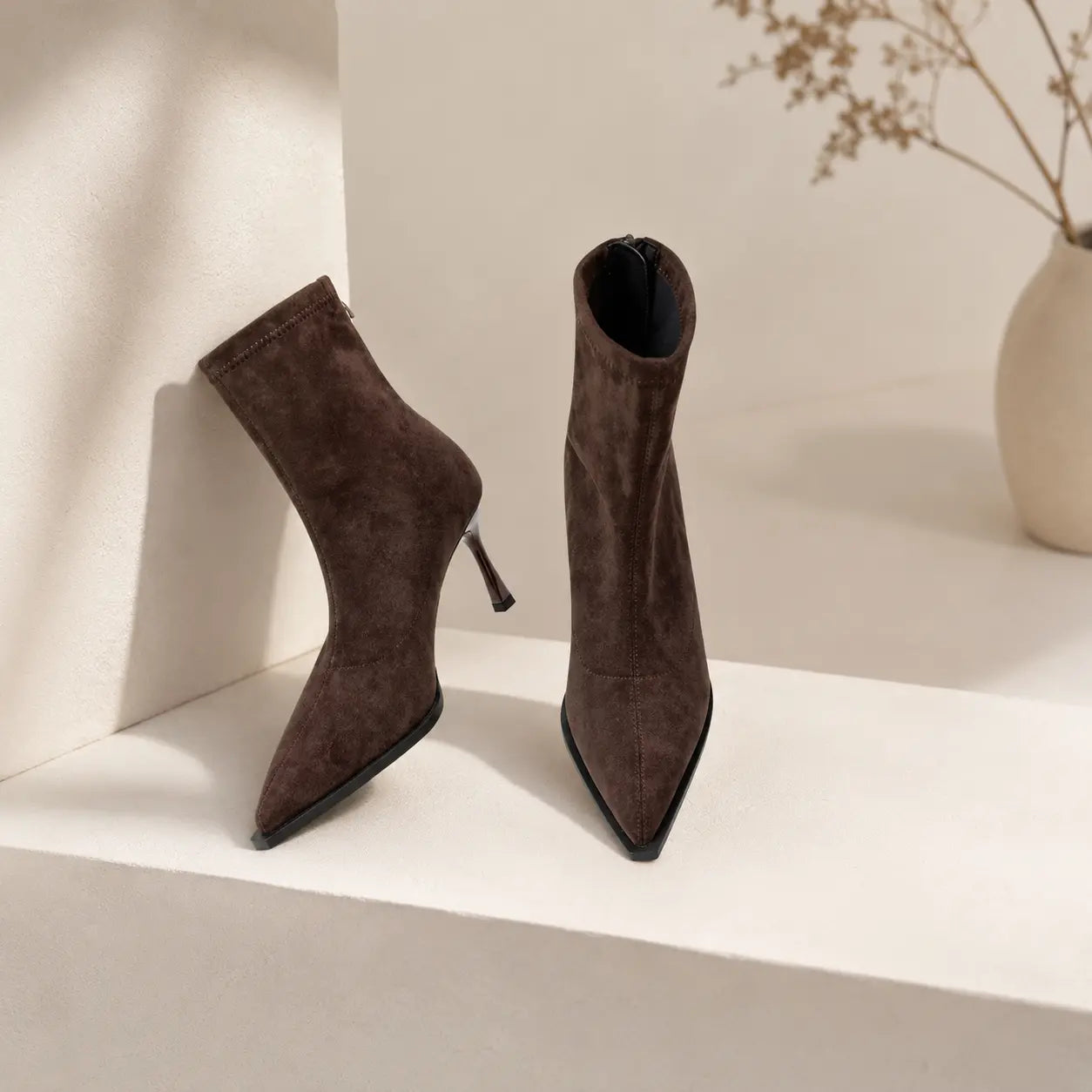 Women’s Pointed Toe Ankle Boots | Slim High Heel Booties | Stretch Fit Dress Shoes | Elegant Party Footwear | Chic Evening Style Jumartins