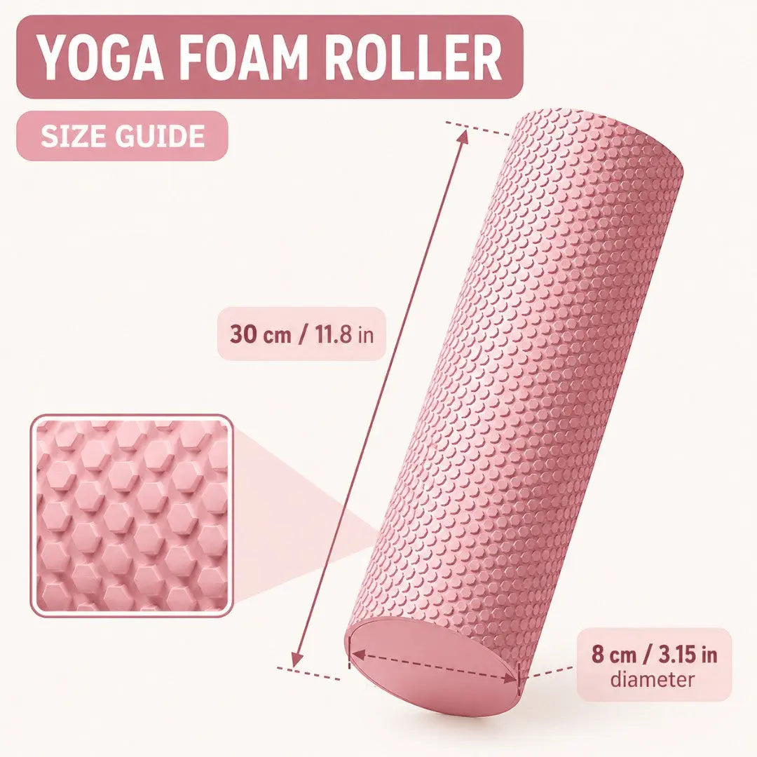 EVA Foam Yoga Roller | Textured Fitness Recovery Tool | Pilates Stretch Aid | Compact Muscle Release Roller | Home Workout Mat Accessory Jumartins