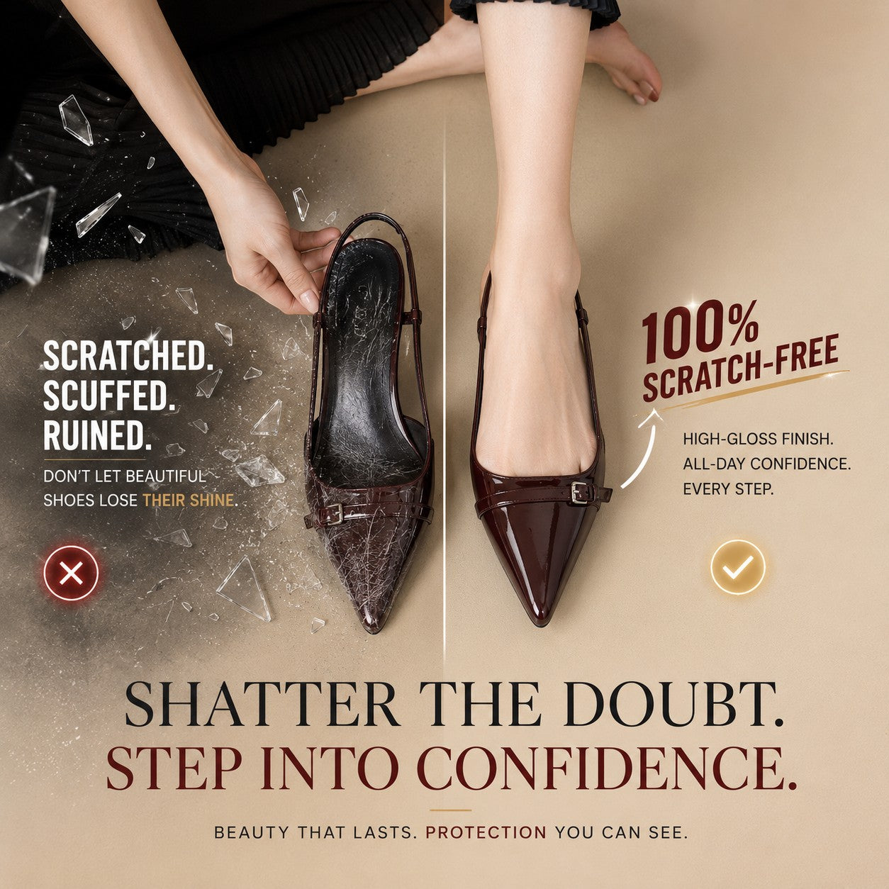 Women's Pointed Toe Slingback Heels – Elegant Low Heel Dress Shoes, Adjustable Strap Office Wedding Party Pumps Burgundy