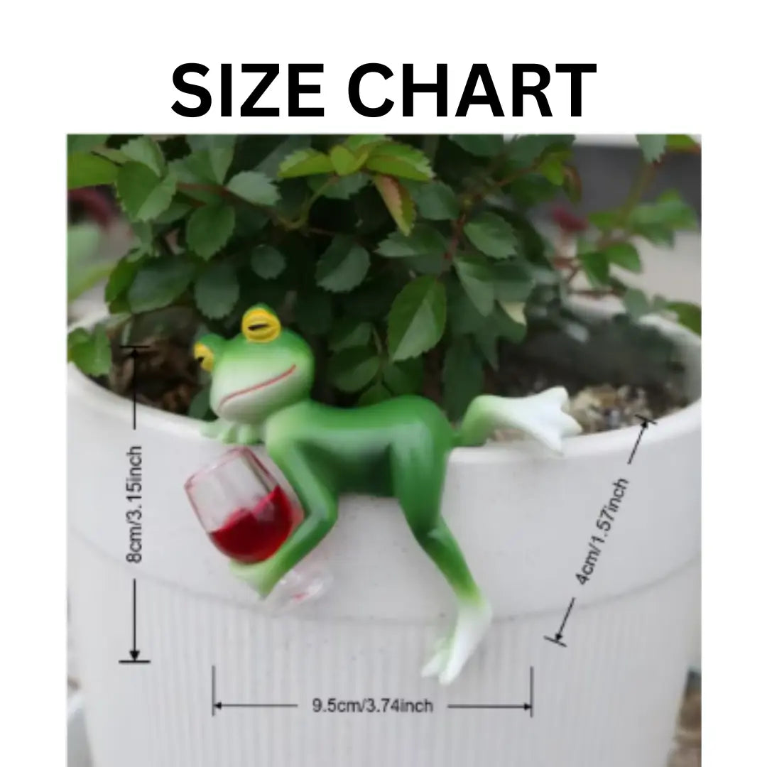 Wine Frog Pot Hanger, Frog Planter Decor, Garden Frog Gift, Funny Frog Figurine Jumartins