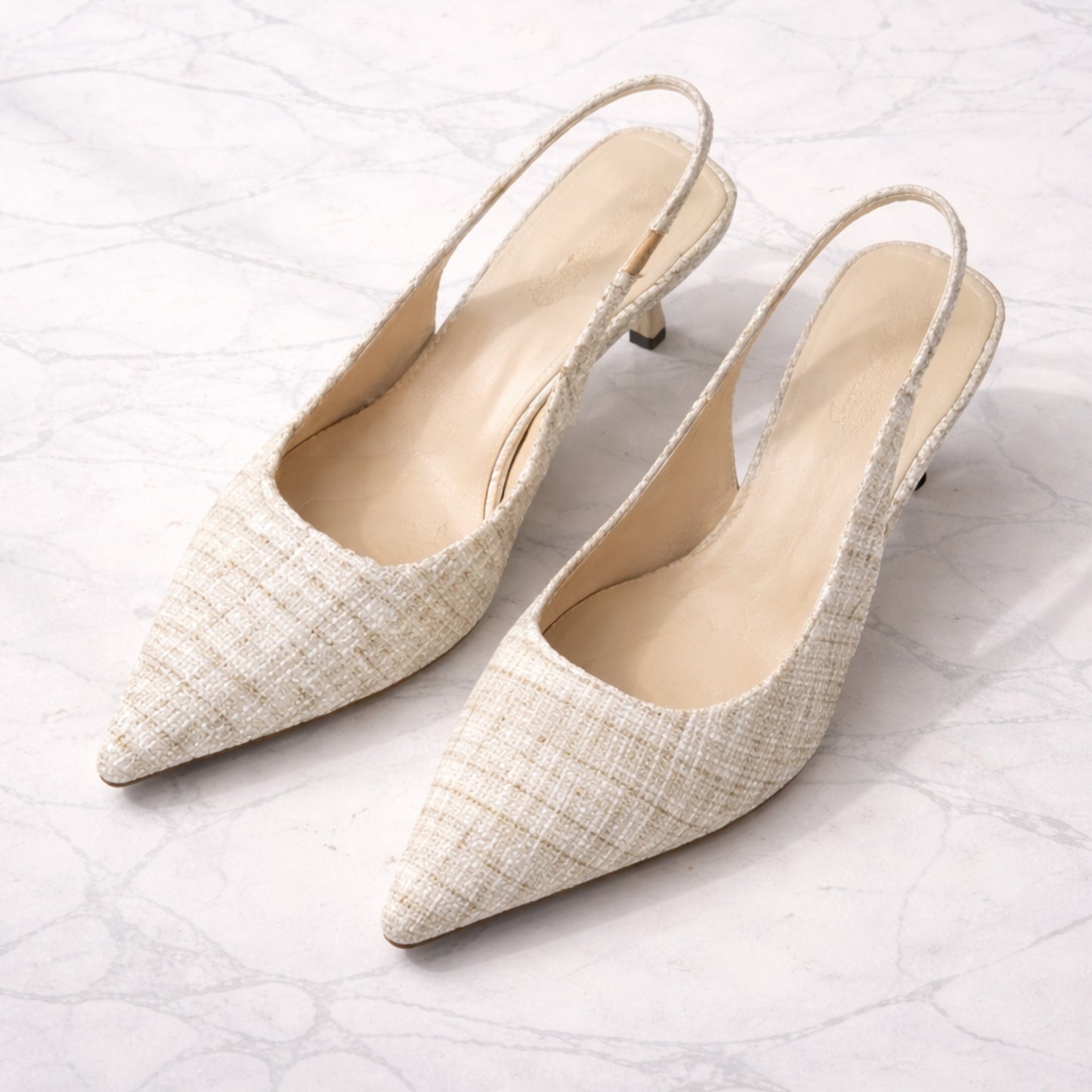 Women’s Slingback Heels | Pointed Toe Pumps Elegant Low Heel Shoes