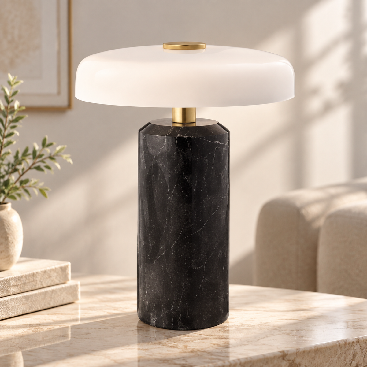 Rechargeable Marble Glass Table Lamp LED Desk Light Modern Home Decor Lighting For Living Room Bedroom Study