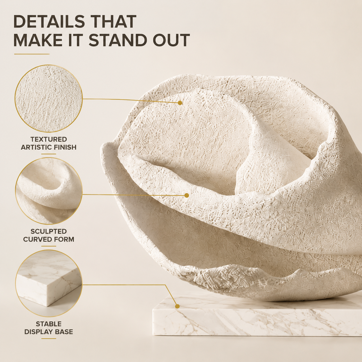 Resin Coral Sea Shell Figurine | Coastal Ocean Inspired Table Decor | Whelk Clamshell Ornament for Living Room Shelf Display
