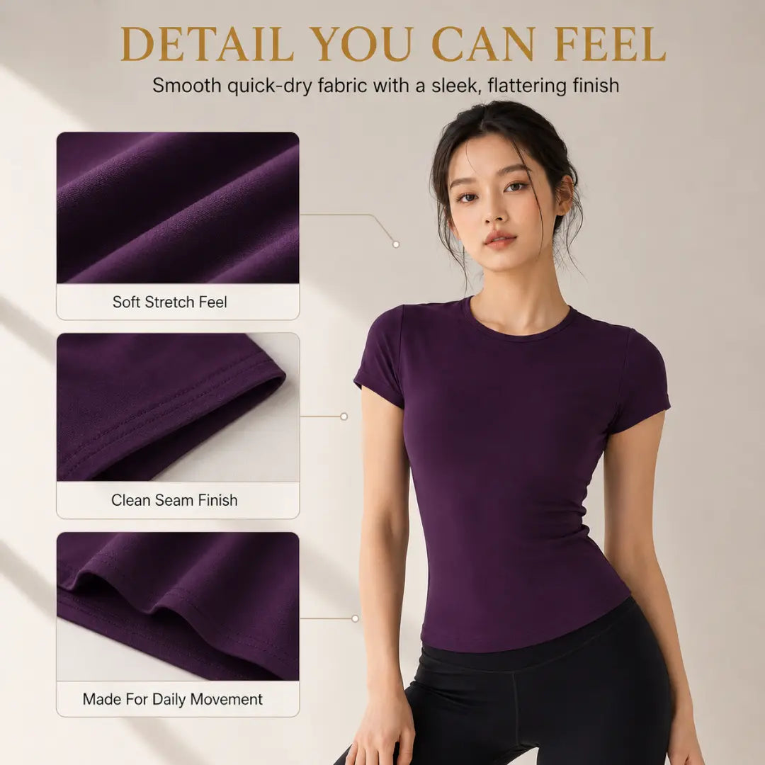Women’s Fitted Workout Tee | Quick Dry Yoga Top | Short Sleeve Running Shirt | Gym Exercise Clothing Jumartins
