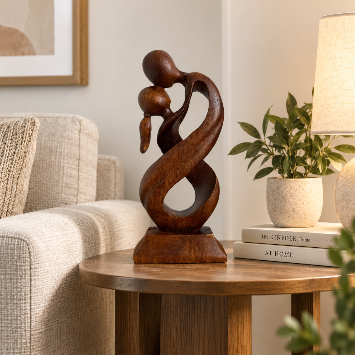Couple Embrace Sculpture | Romantic Love Statue | Abstract Resin Home Decor | Anniversary Gift | Shelf Table Decor