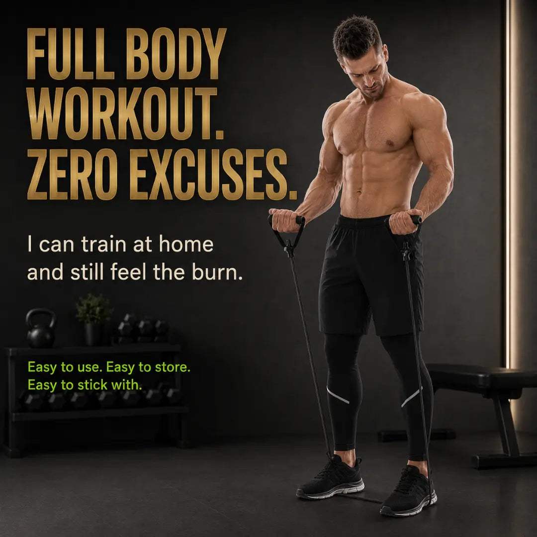 Resistance Bands with Handles | Exercise Tube Set | Home Workout Gear | Full Body Strength Training Equipment Jumartins