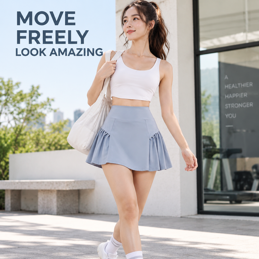 Women's Tennis Skirt High Waist Athletic Skort Yoga Workout Skirt Sports Fitness Bottom Active Lifestyle Wear