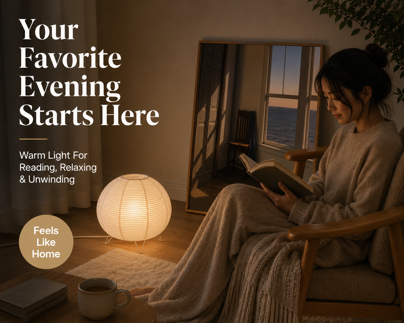 Rice Paper Table Lamp | Wabi Sabi Bedside Light | Plug In Desk Lighting | Japandi Bedroom Decor | Cozy Reading Room Accent
