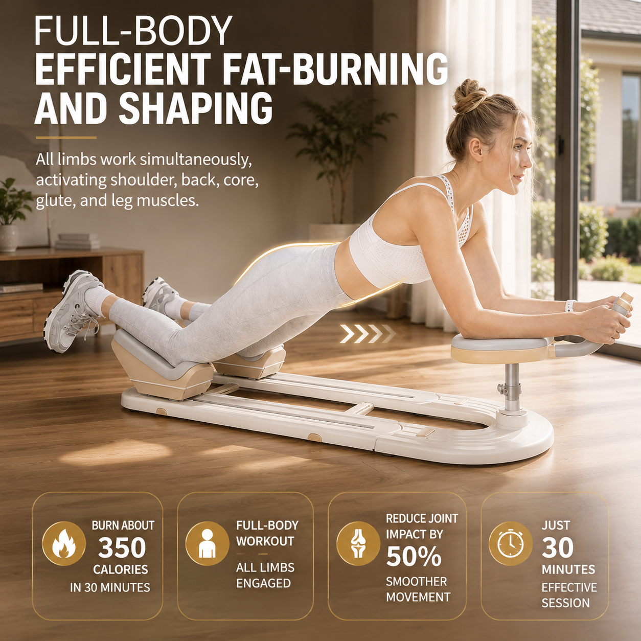 Home Abdominal Trainer | Sliding Knee Exercise Machine | Mountain Climber Workout Device | Compact Indoor Fitness Equipment