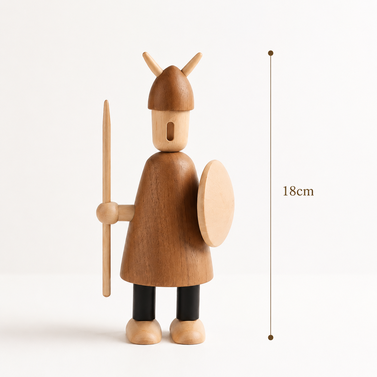 Wooden Warrior Figurines | Carved Wood Home Decor | Minimalist Shelf Display | Decorative Wooden Dolls | Nordic Style Table Accent