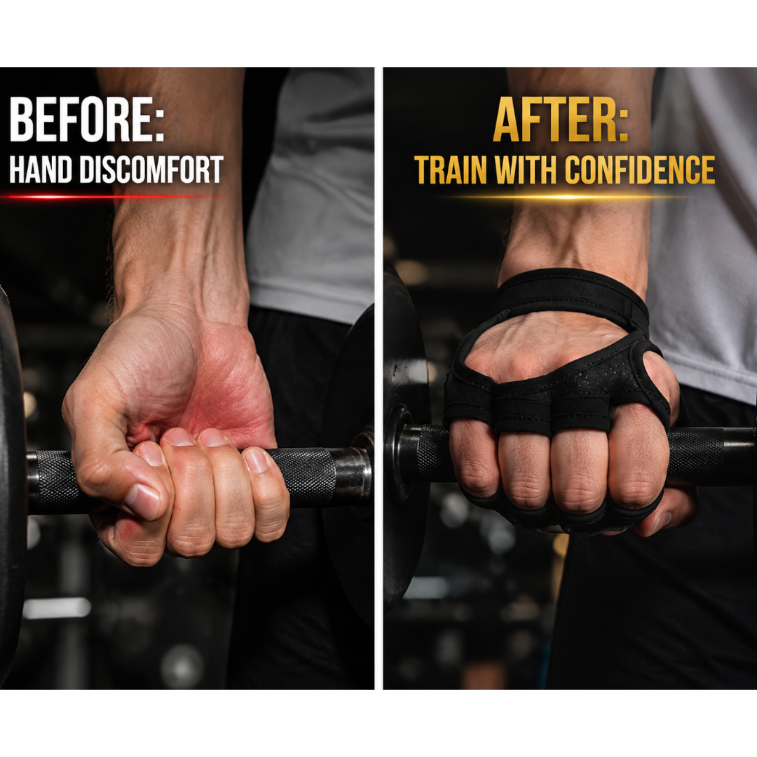Women Weightlifting Gloves Half Palm Grip Support | Gym Fitness Workout Hand Protector | Non Slip Lifting Gloves