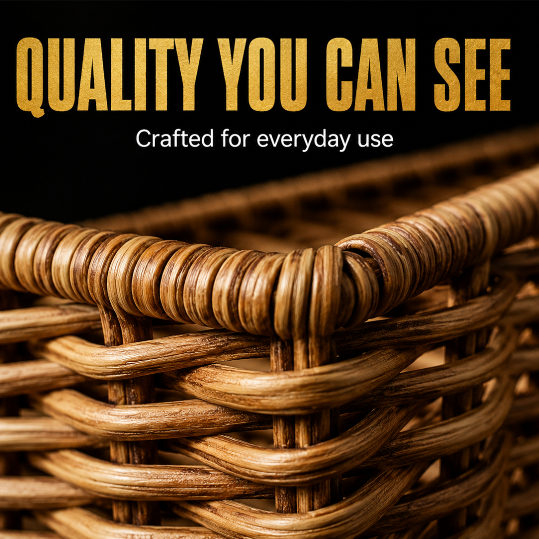 Wall Mounted Storage Basket – Boho Rattan-Look Hanging Organizer