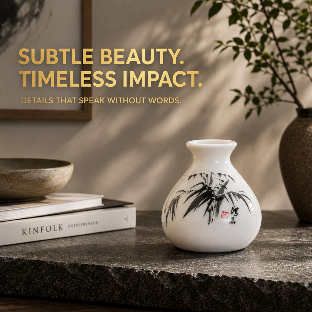 Retro Chinese Style Mini Ceramic Vase – White Niche Home Decor Ornament