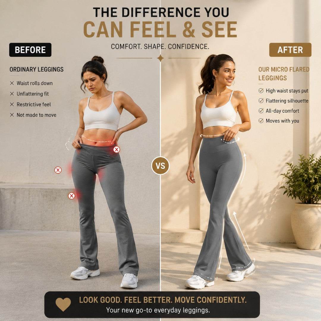 High Waisted Flare Leggings Women | Compression Yoga Pants | Seamless Workout Leggings | Stretch Fitness Pants | Everyday Activewear