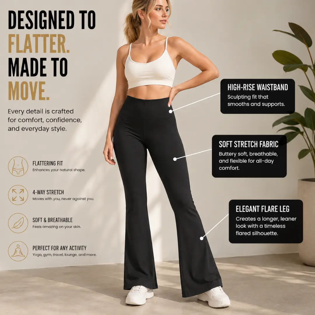 Naked High Waisted Pants | Waist Cinching Fit | Hip Lifting Yoga Pants | Elastic Bell Bottom Pants Jumartins