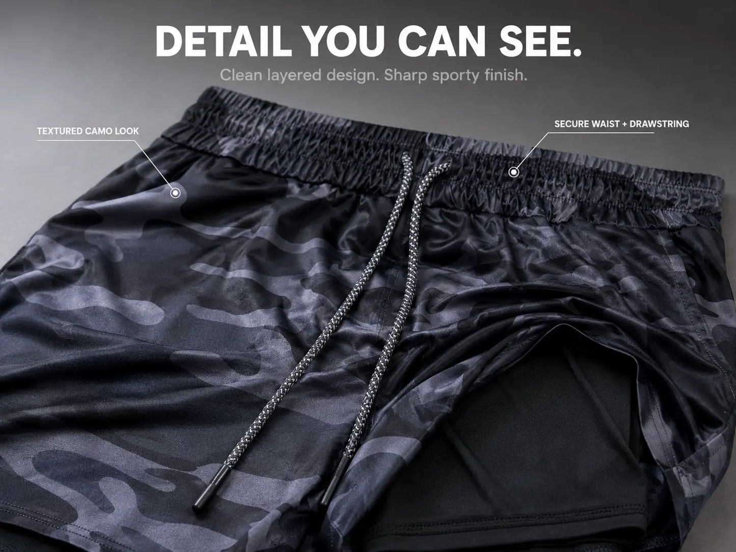 Men Camo Lined Running Shorts | Drawstring Athletic Shorts | Casual Beach Shorts | Everyday Gym Style Jumartins