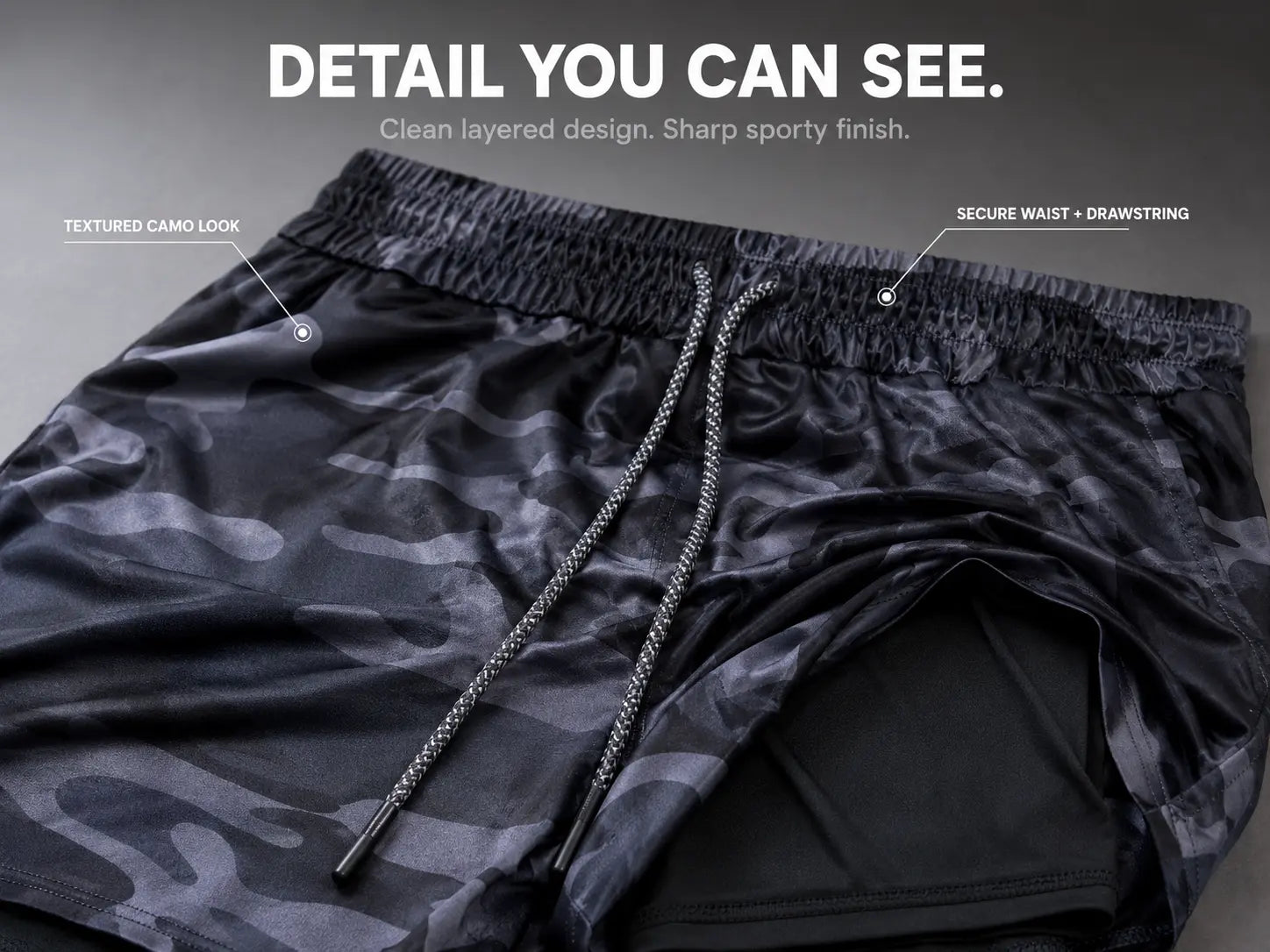 Men Camo Lined Running Shorts | Drawstring Athletic Shorts | Casual Beach Shorts | Everyday Gym Style Jumartins