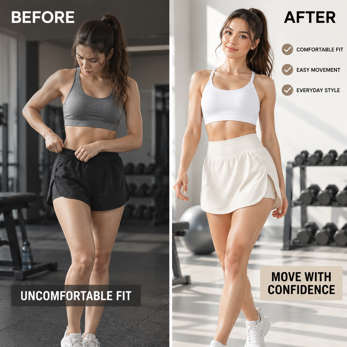 Women's Tennis Skirt High Waist Athletic Skort Yoga Workout Skirt Sports Fitness Bottom Active Lifestyle Wear