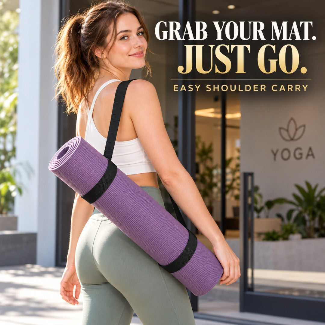 Yoga Mat Carrying Strap | Adjustable Shoulder Sling | Exercise Mat Carrier | Pilates Fitness Holder