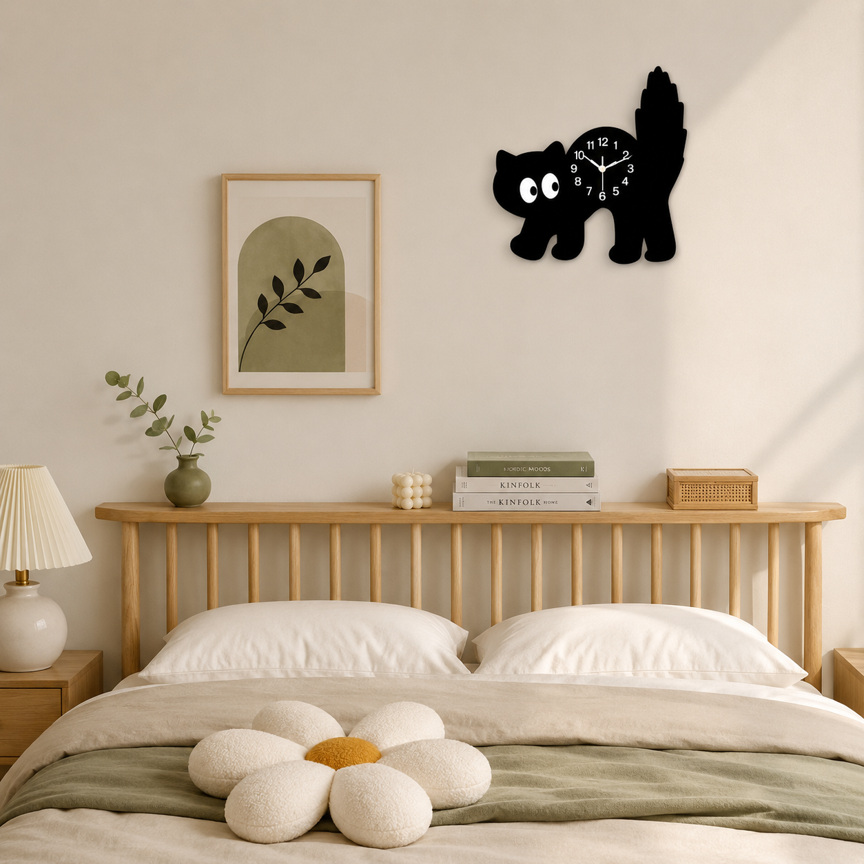 Cat Wall Clock | Playful Silent Quartz Clock | Whimsical Home Wall Decor | Living Room Bedroom Clock | Holiday Gift Decor