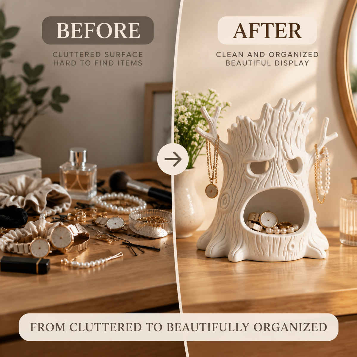 Tree Monster Candle Holder 3D Printed Decorative Figurine Funny Tree Design Home Decor Accent Halloween Display Gift Idea