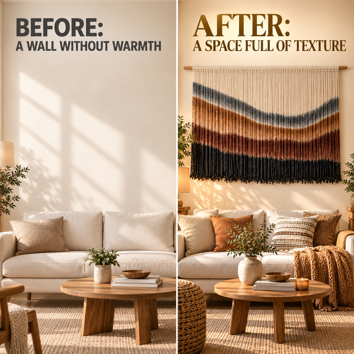 Macrame Wall Art Hand Knotted Tapestry | Earthy Boho Wall Hanging | Living Room Bedroom Home Decor