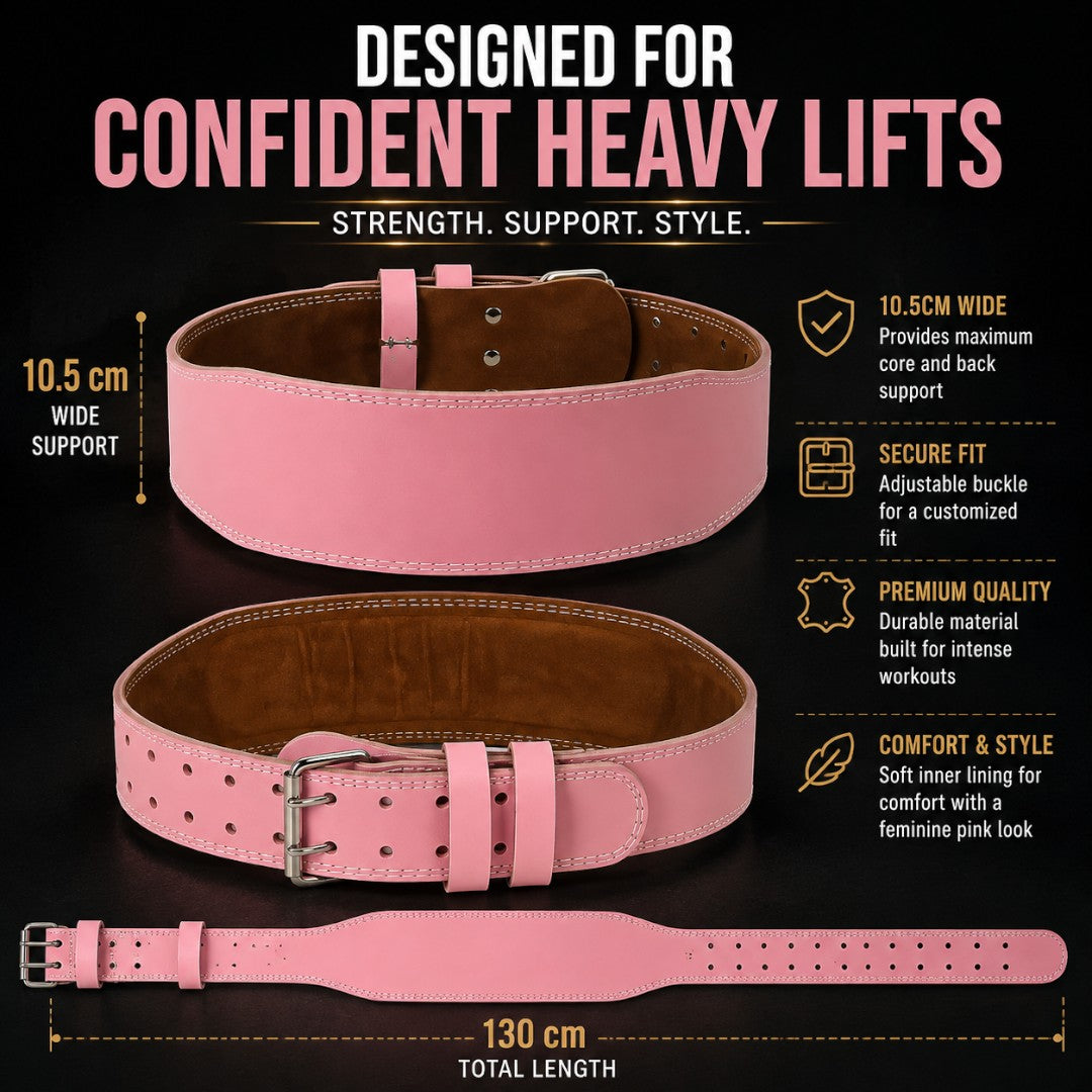 Women Weight Lifting Belt | 10.5cm Wide Gym Support Belt | Adjustable Powerlifting Belt | Squat Training Back Support | Fitness Workout Gear
