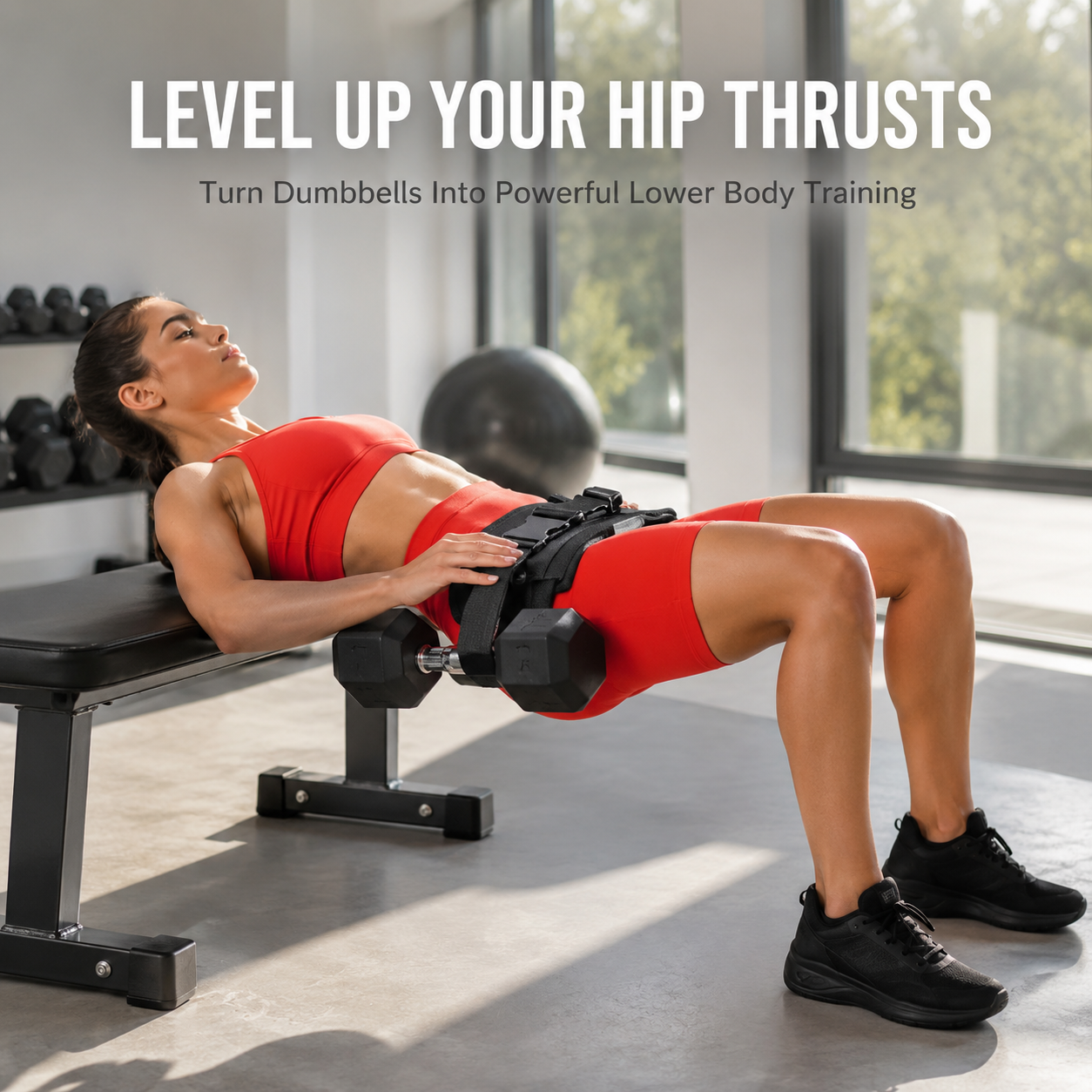 Dumbbell Hip Thrust Belt | Weighted Waist Workout Strap | Lower Body Training Gear | Home Gym Exercise Accessory