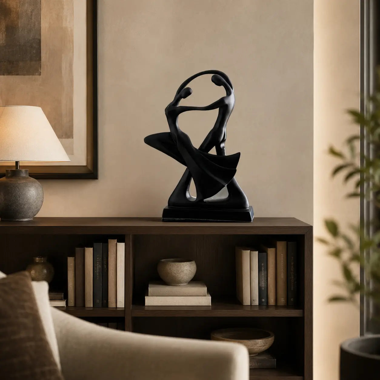 Abstract Dancer Sculpture | Couple Dance Ornament | Modern Desktop Decor | Shelf Accent | Home Office Table Figurine Jumartins