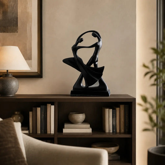 Abstract Dancer Sculpture | Couple Dance Ornament | Modern Desktop Decor | Shelf Accent | Home Office Table Figurine Jumartins