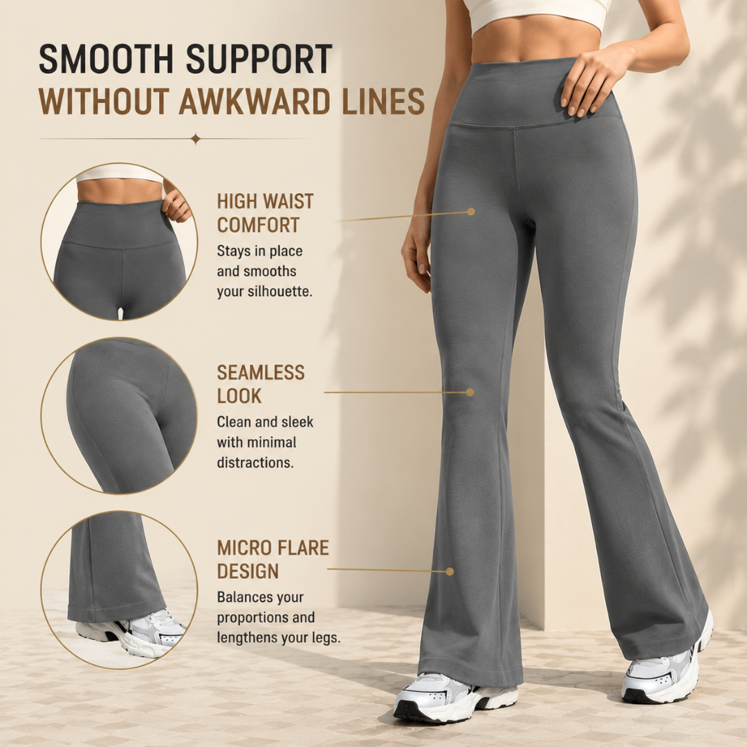 High Waisted Flare Leggings Women | Compression Yoga Pants | Seamless Workout Leggings | Stretch Fitness Pants | Everyday Activewear