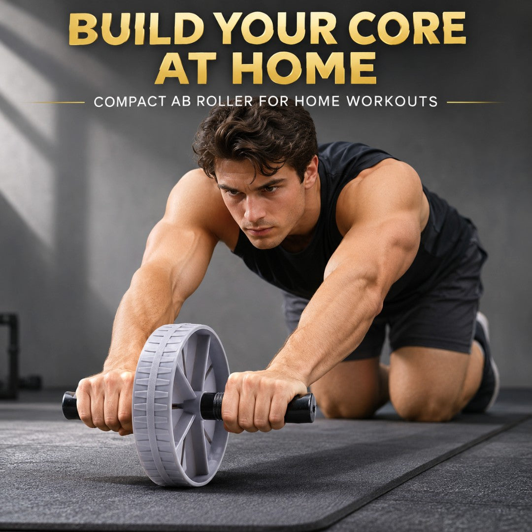 Ab Roller Wheel for Core Workouts | Abdominal Exercise Equipment | Compact Home Gym Fitness Trainer