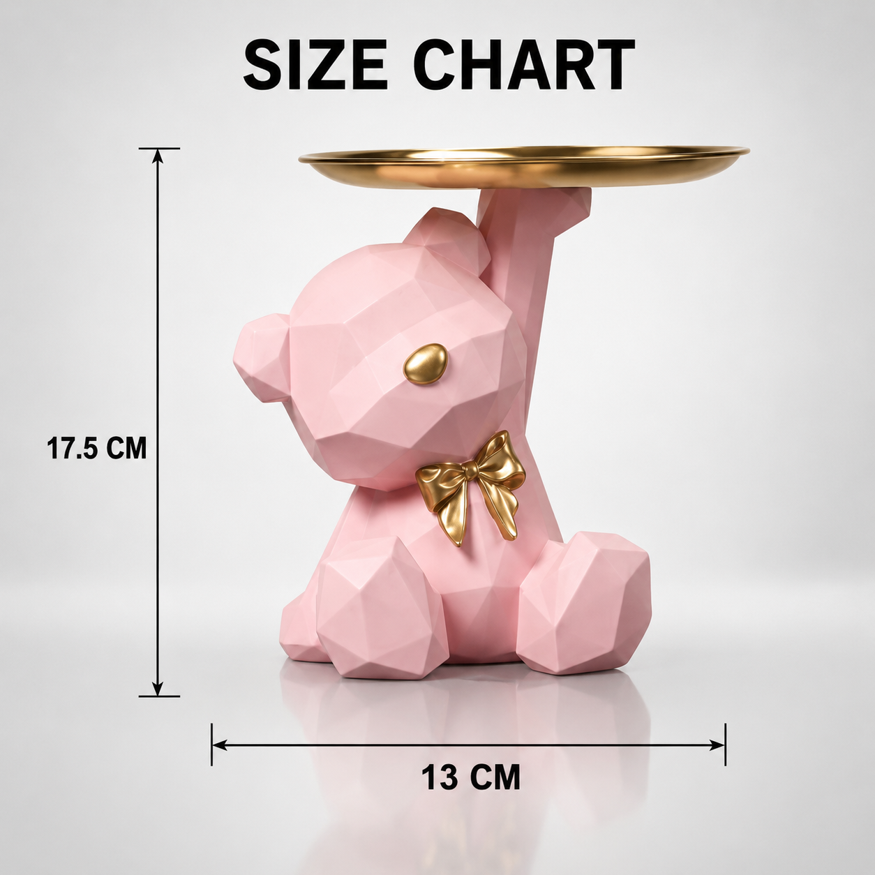 Cute Bear Jewelry Tray Organizer – Aesthetic Vanity Decor, Ring Holder, Key Dish, Small Item Storage for Desk & Nightstand