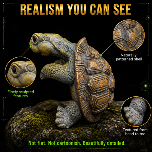 Lifelike Miniature Turtle Ornaments – Garden & Aquarium Decoration