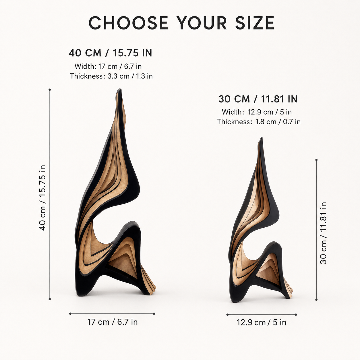 Abstract Wooden Statue | Streamlined Shelf Sculpture | Modern Desktop Ornament | Home Room Decor