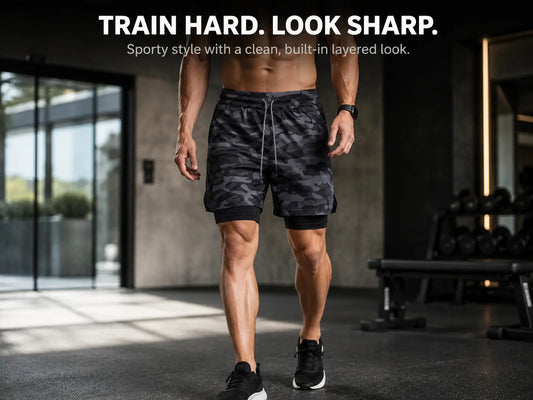 Men Camo Lined Running Shorts | Drawstring Athletic Shorts | Casual Beach Shorts | Everyday Gym Style Jumartins