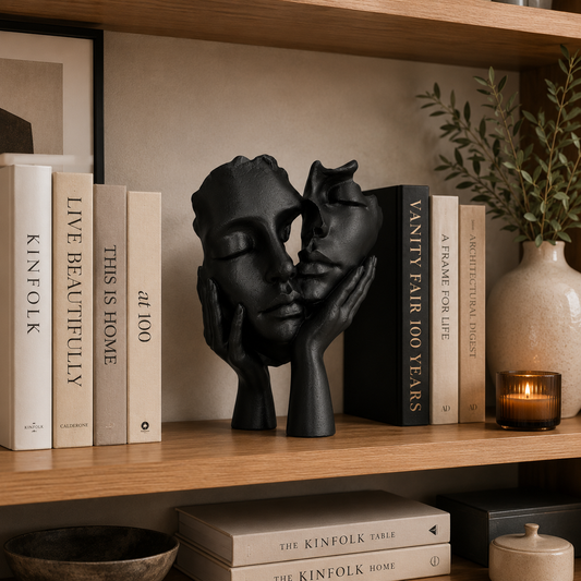 Abstract Embrace Sculpture | Warm Hug Statue | Couple Figurine Decor | Romantic Shelf Accent | Wedding Anniversary Gift
