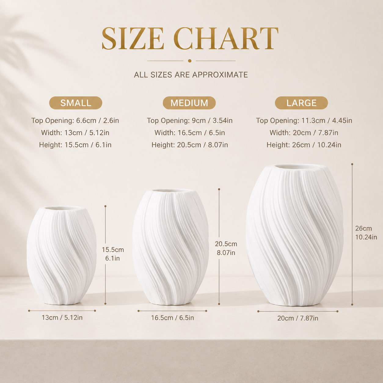 Wave Shaped Vase Decor | Modern Flower Vase Centerpiece | Home Table Decoration | Living Room Office Accent | Wedding Display