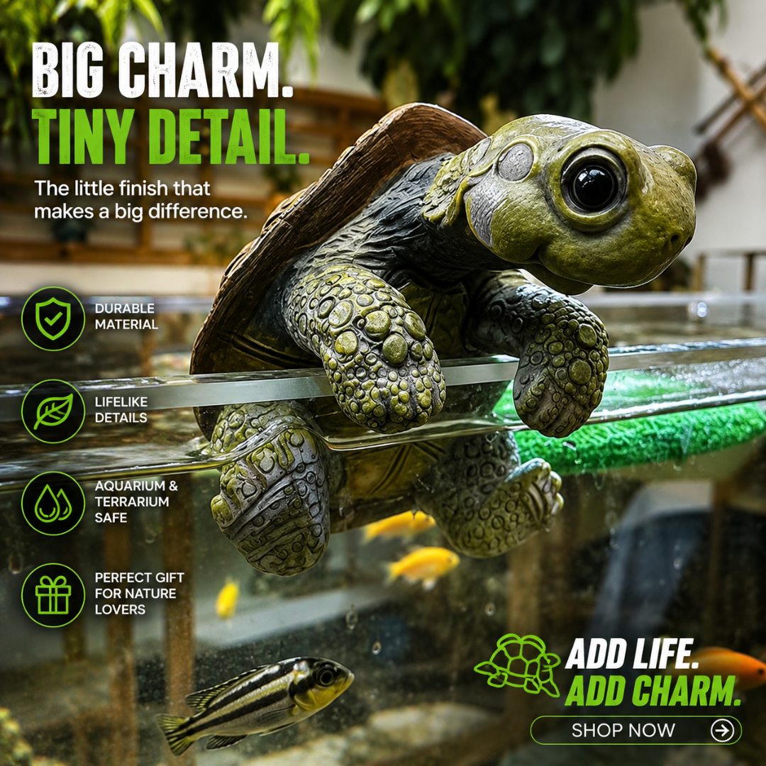 Lifelike Miniature Turtle Ornaments – Garden & Aquarium Decoration