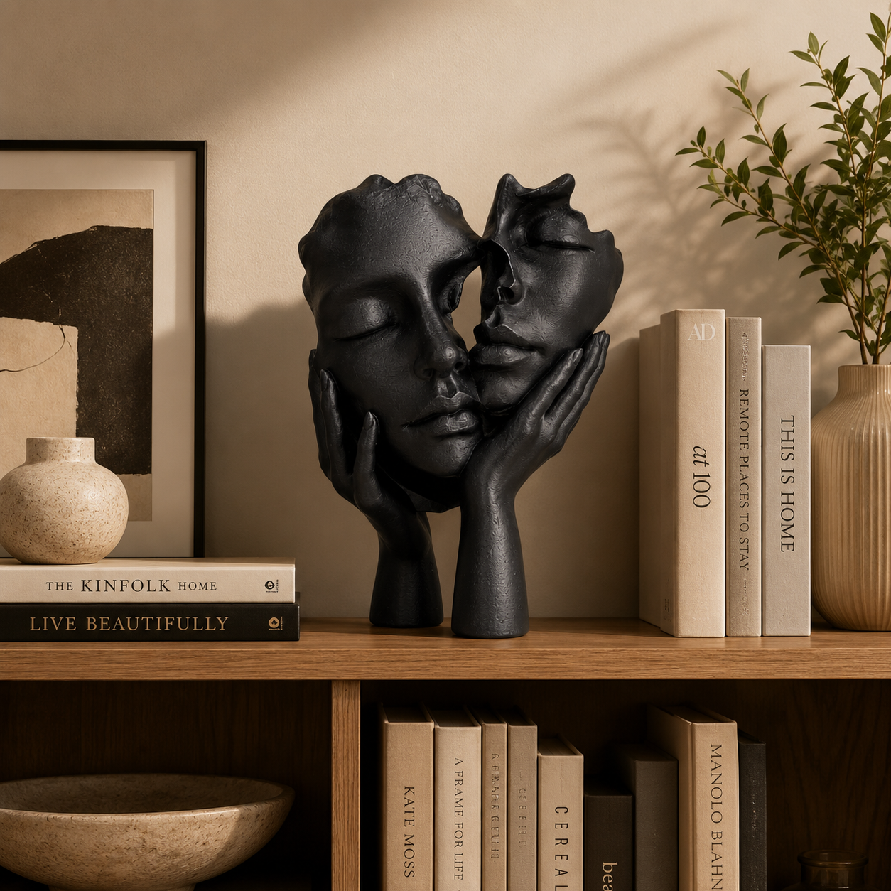 Abstract Embrace Sculpture | Warm Hug Statue | Couple Figurine Decor | Romantic Shelf Accent | Wedding Anniversary Gift