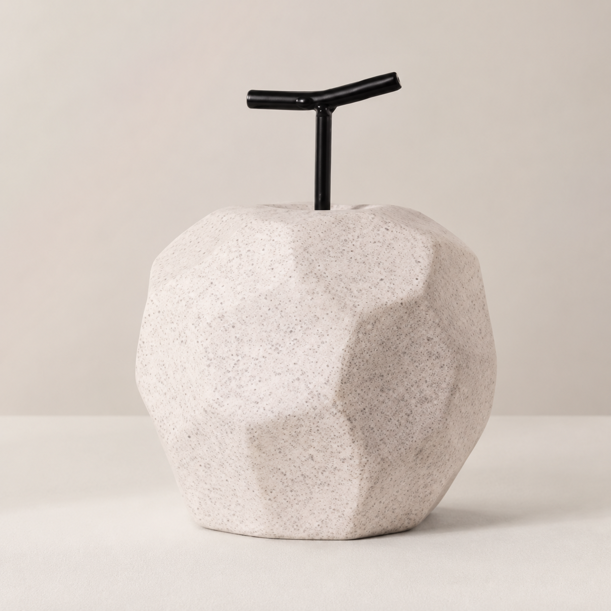 Apple Pear Resin Decor | Geometric Fruit Statue | Modern Desktop Accent | Shelf Table Home Display