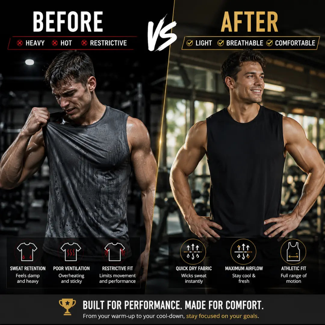 Quick Dry Workout Tank Top | Men's Sleeveless Gym Shirt | Breathable Mesh Singlet | Fitness Basketball Training Wear Jumartins