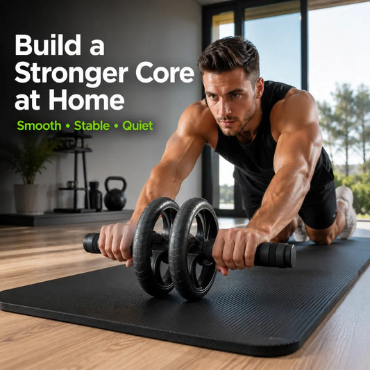 Dual Wheel Ab Roller | Silent Core Exercise Wheel | Home Gym Workout Equipment | Abdominal Muscle Trainer | Fitness Roller Jumartins
