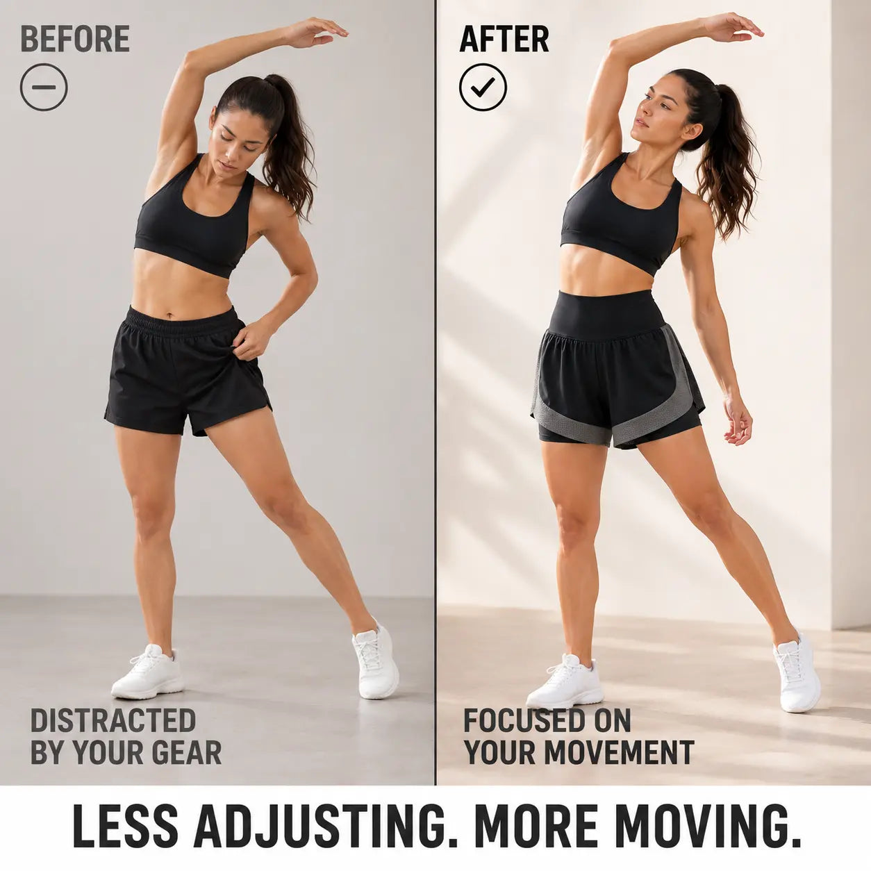 Women's High Waist Layered Athletic Shorts | Breathable Running Shorts | Yoga Training Bottoms | Lightweight Workout Wear Jumartins
